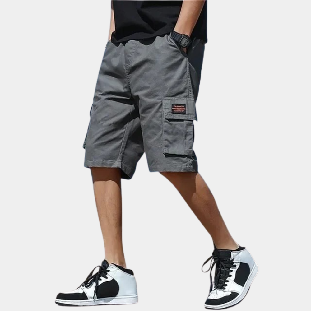 Grijze cargo shorts met zakken voor heren