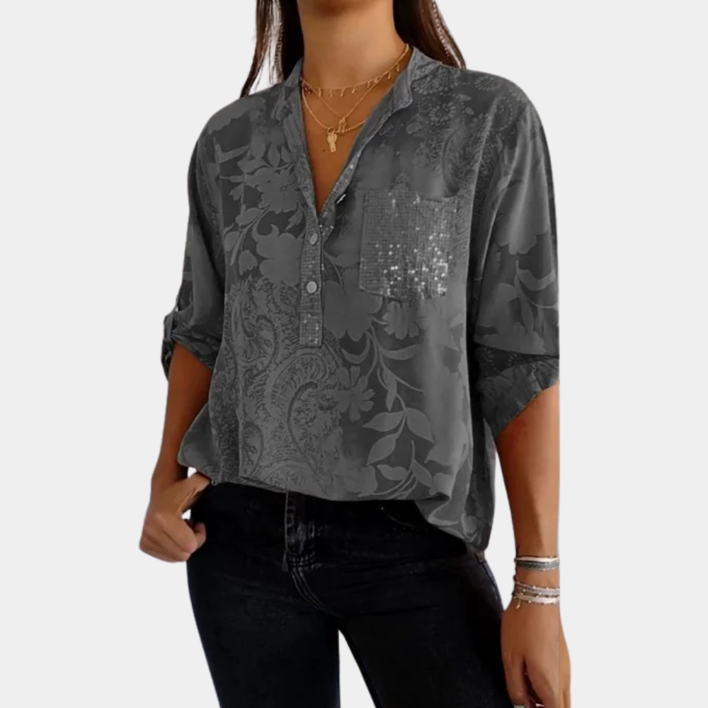 Edith - Casual V-hals Blouse voor dames