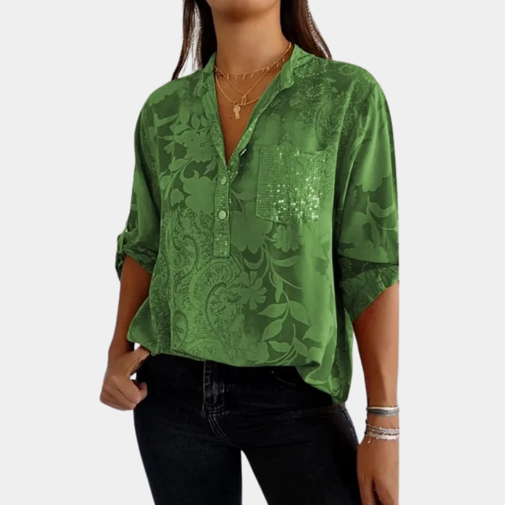 Edith - Casual V-hals Blouse voor dames