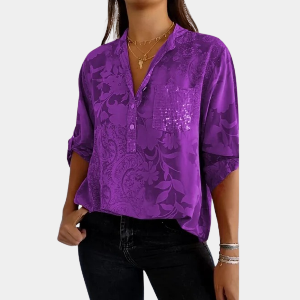 Edith - Casual V-hals Blouse voor dames