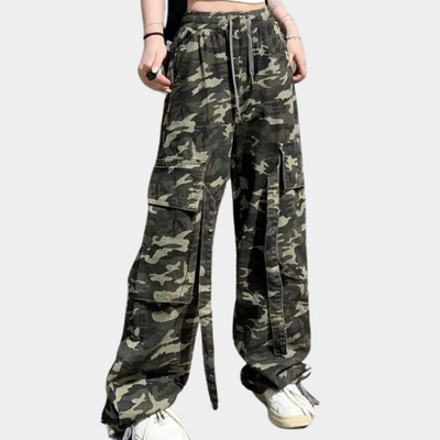 Elera - Urban Camo Damesbroek met hoge taille