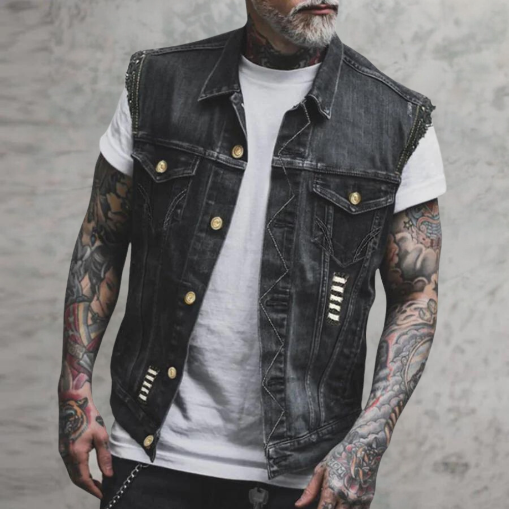 Yevgeny - Klassiek denim vest voor heren