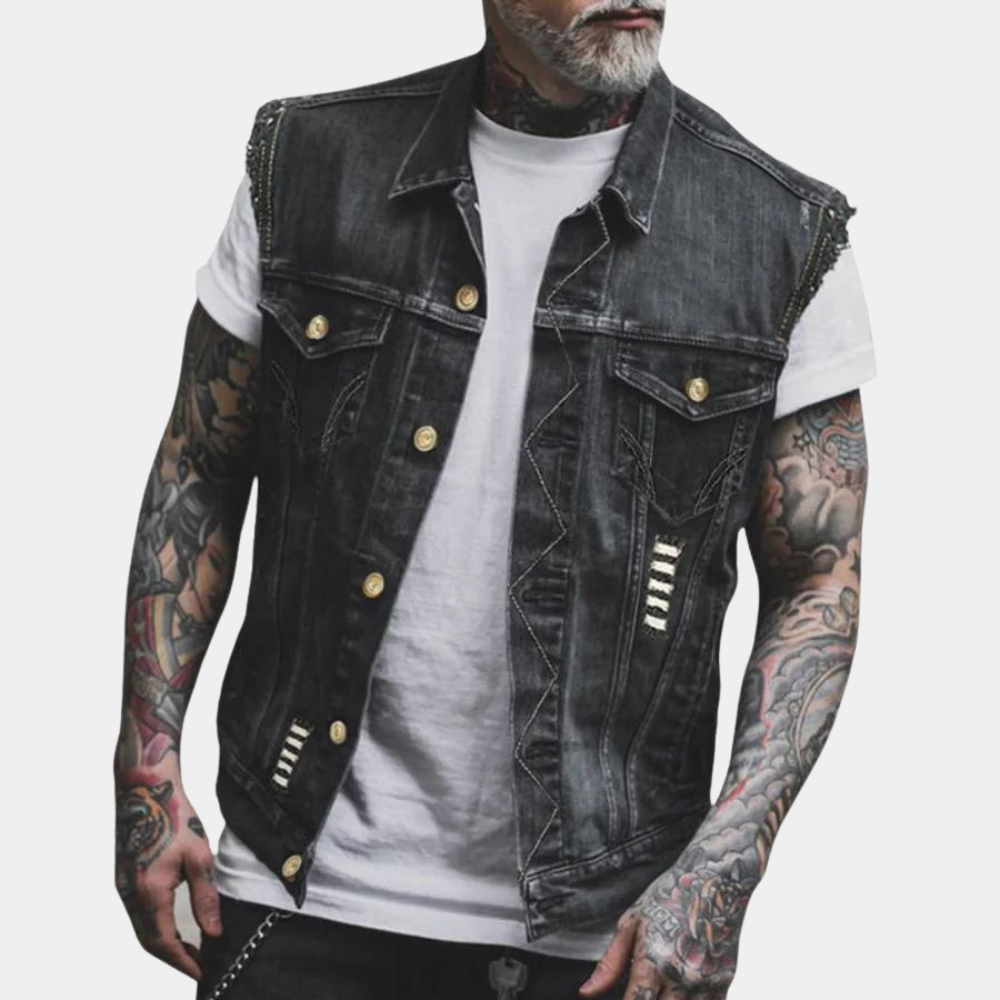 Yevgeny - Klassiek denim vest voor heren