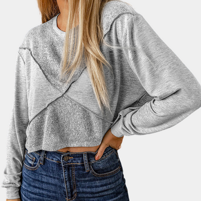 Joanie - Stijlvolle patchwork cropped top voor dames