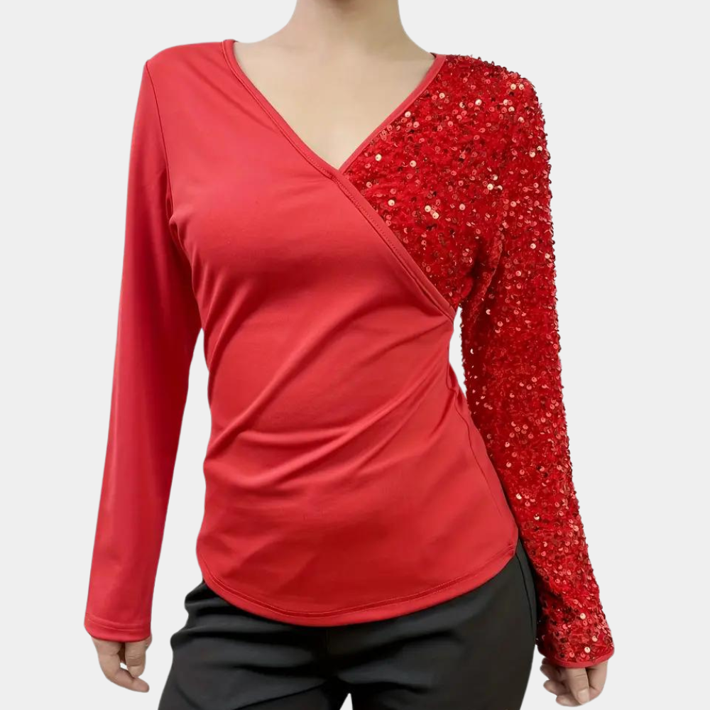 Bibiana - Dames Top met Glitter Pailletten