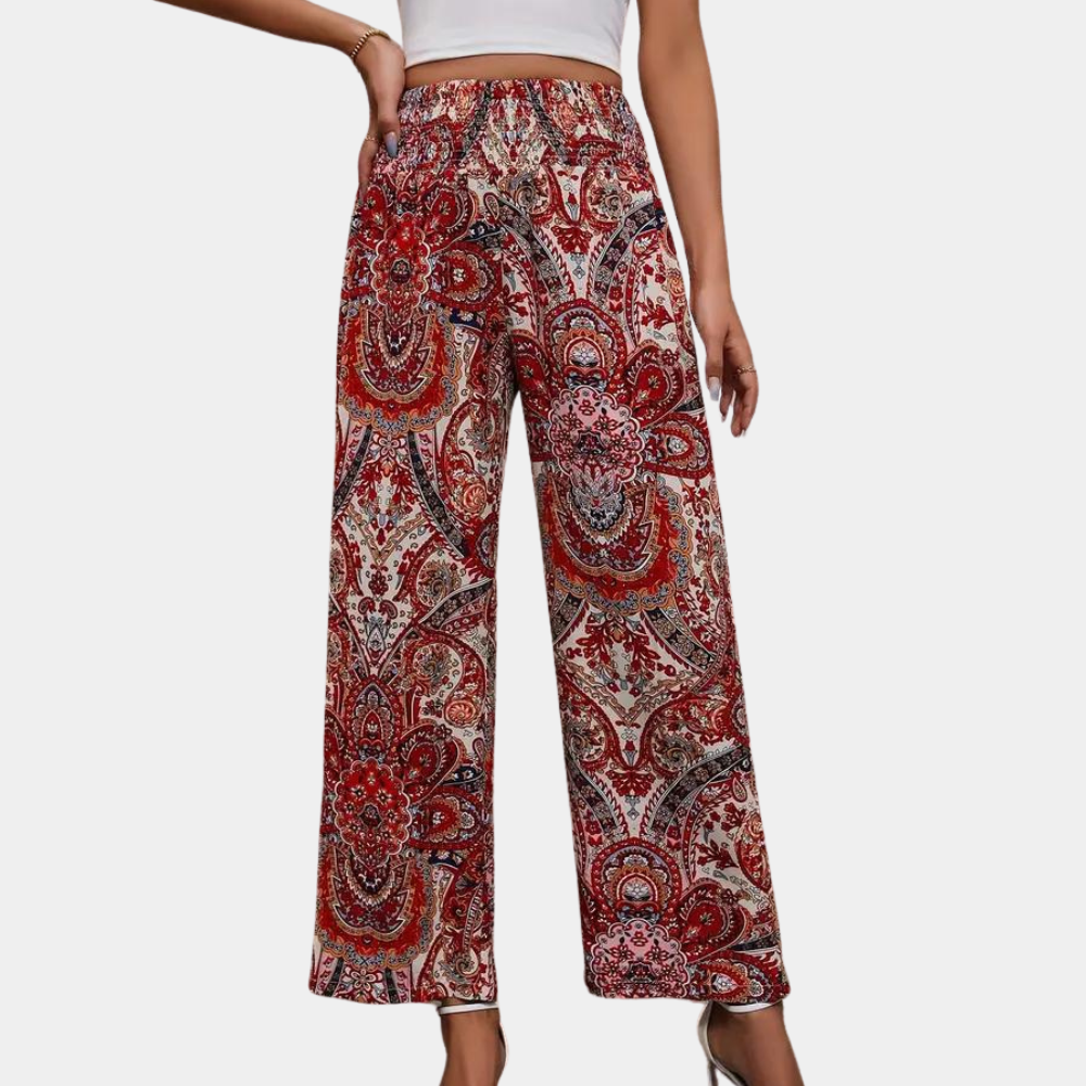 Reina - Bohemian Zomerbroek met Wijde Pijpen