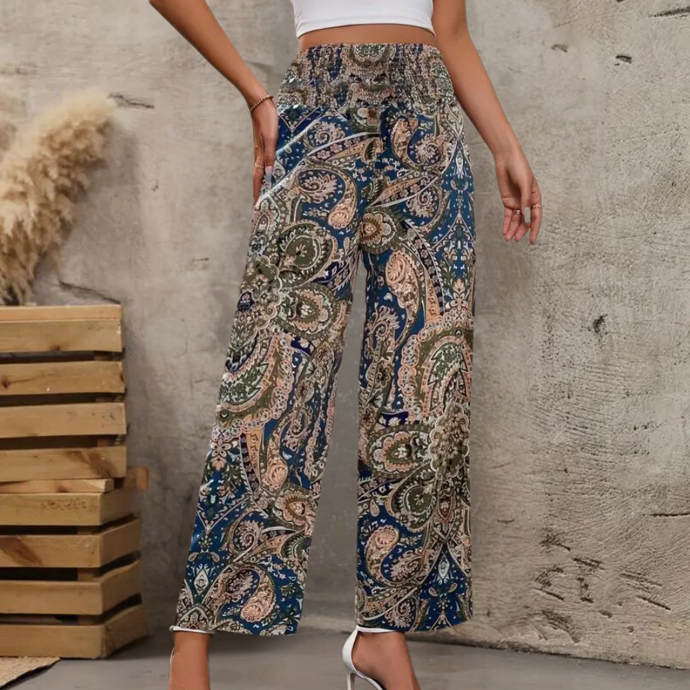 Reina - Bohemian Zomerbroek met Wijde Pijpen