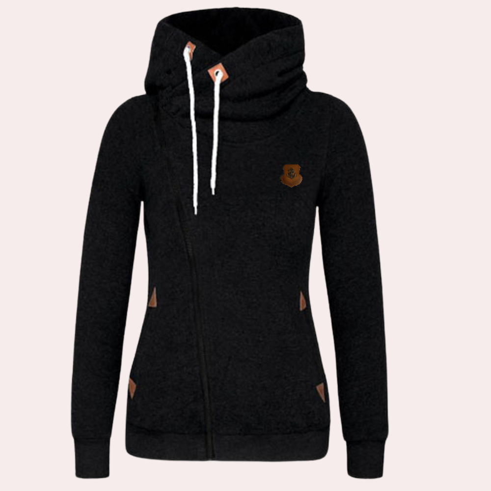 Kanny - Veelzijdige dames hoodie met rits aan de voorkant