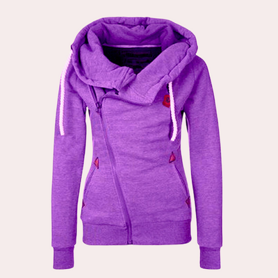 Kanny - Veelzijdige dames hoodie met rits aan de voorkant