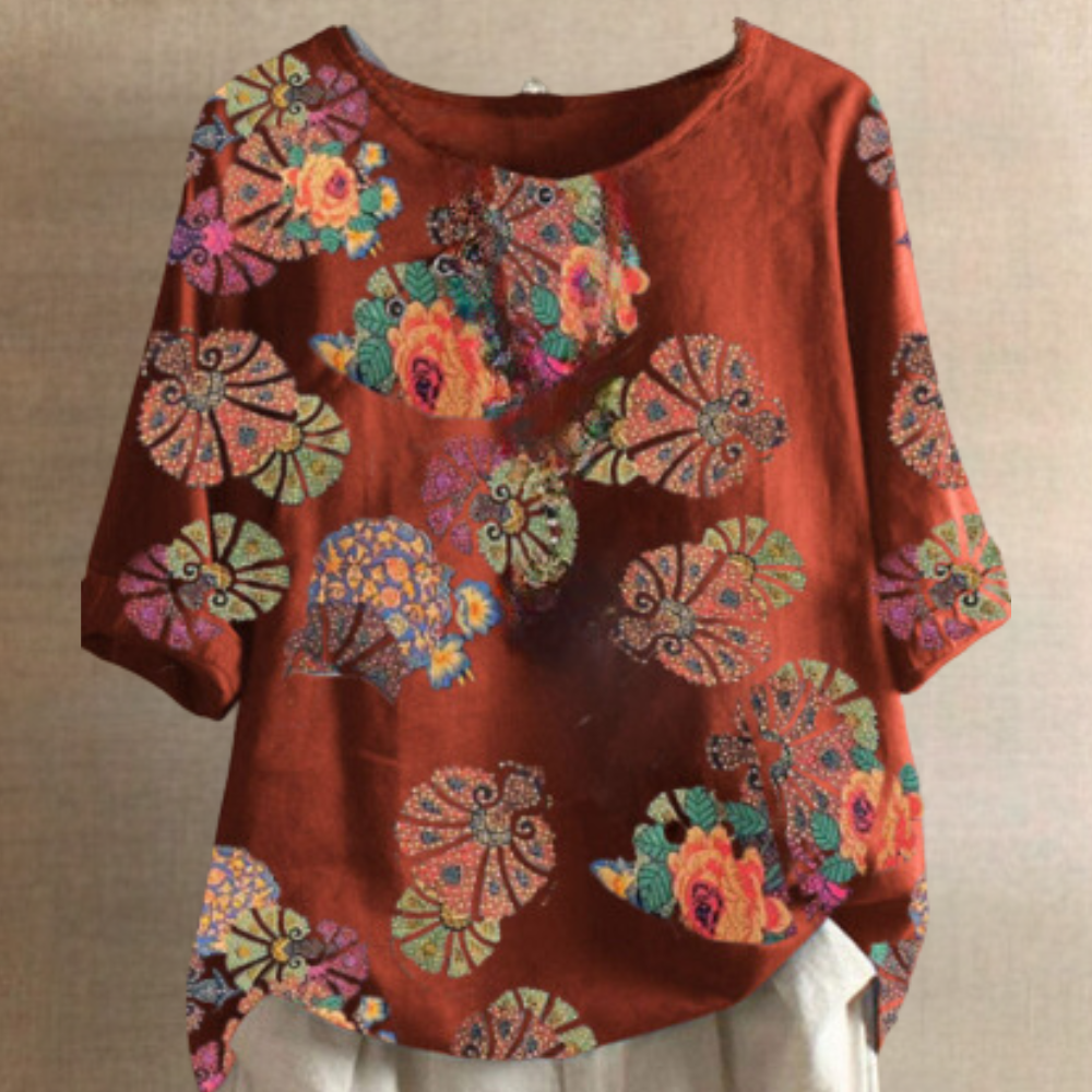 Clarisa - Losvallende Retro Blouse voor dames