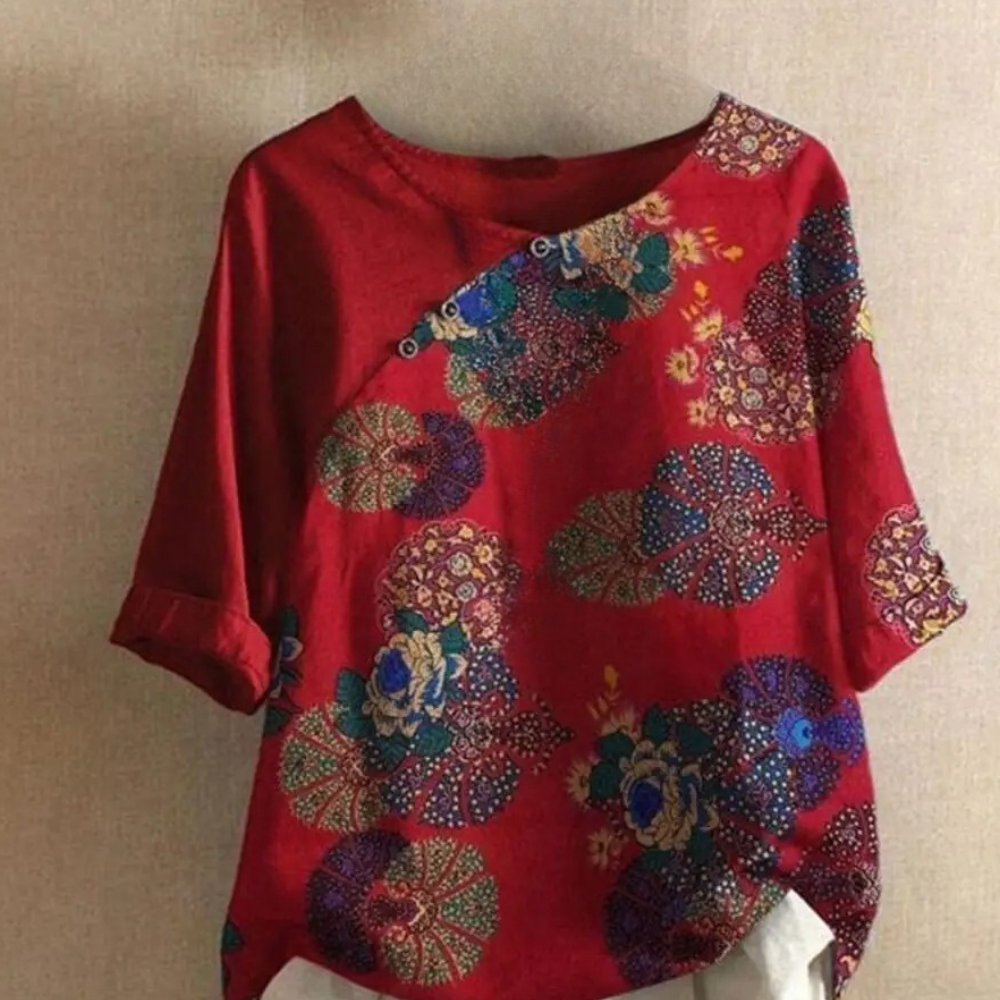 Clarisa - Losvallende Retro Blouse voor dames