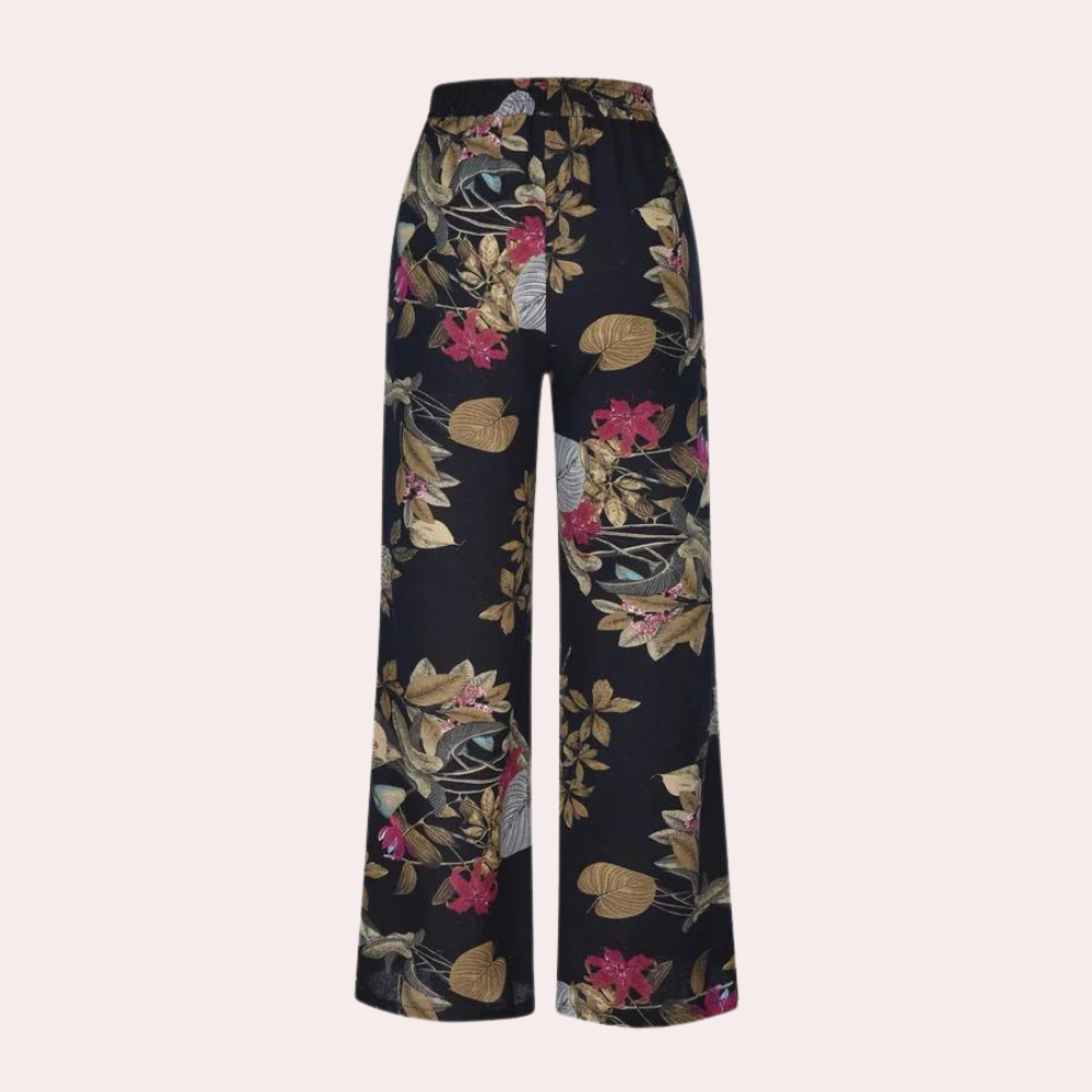 Kirsi - Modieuze wijde broek met bloemenprint