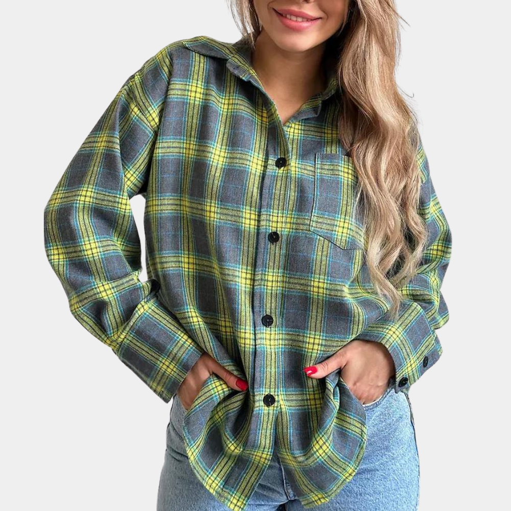 Iryna - Trendy Shirt met Lange Mouwen en Geruit Patroon