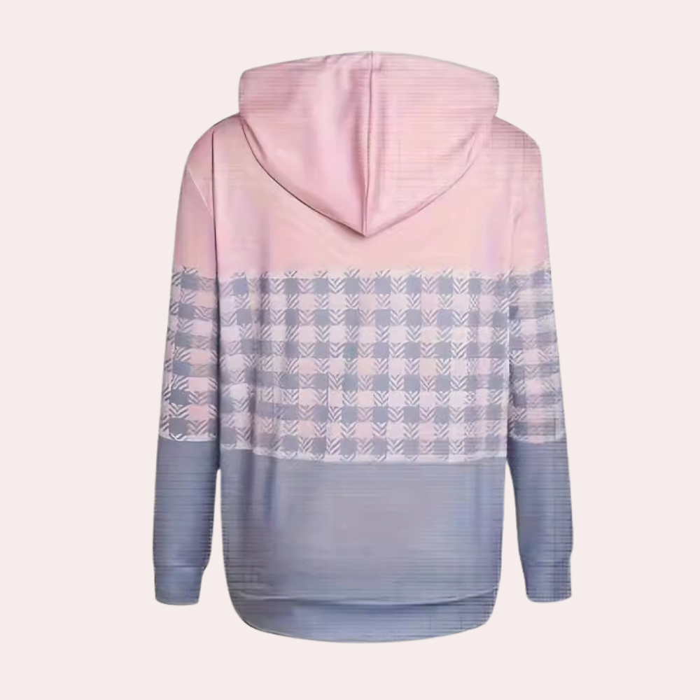 Emmanuelle - Geruit sweatshirt voor dames