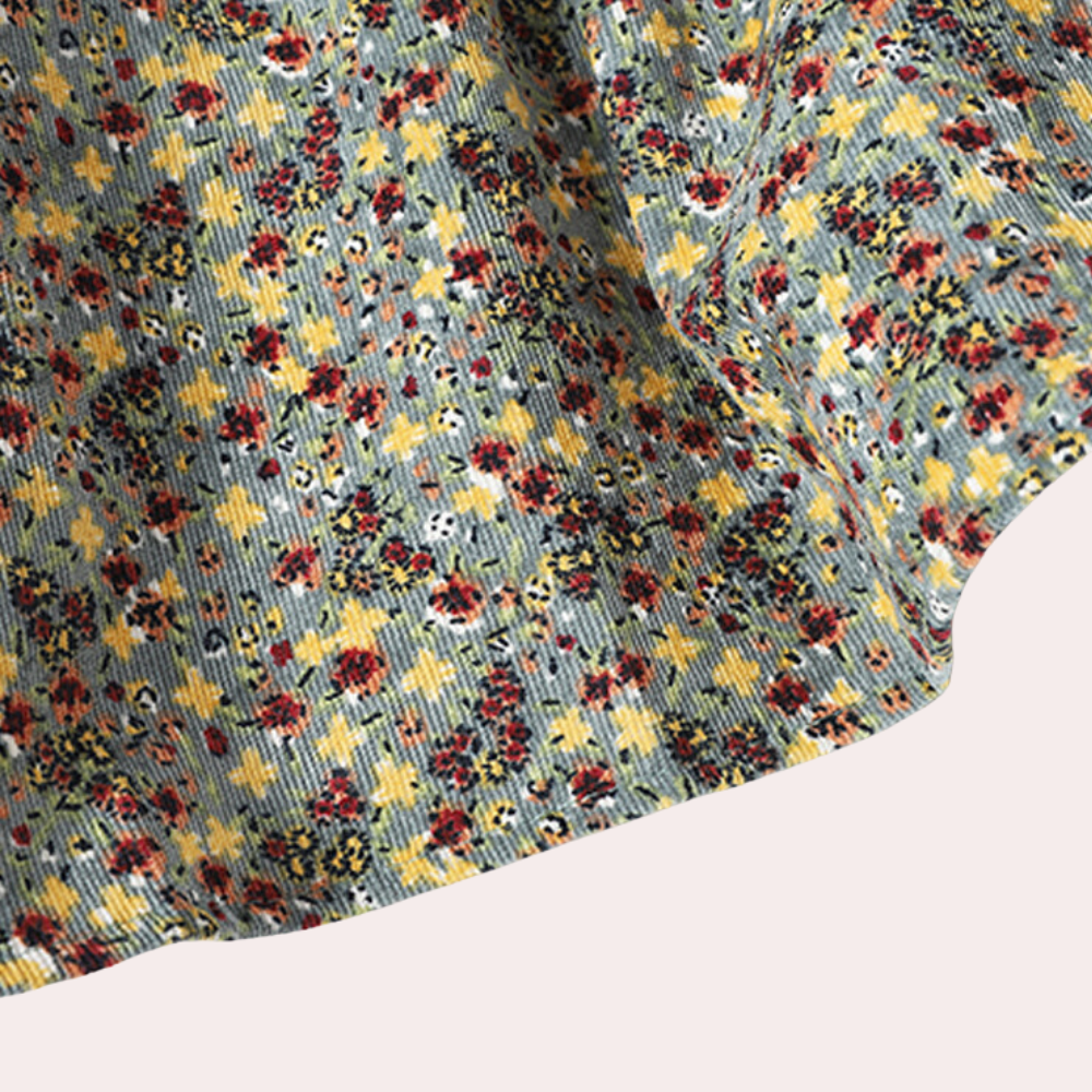 Rhea - Elegante Bloemenprint Jurk met Lange Mouwen