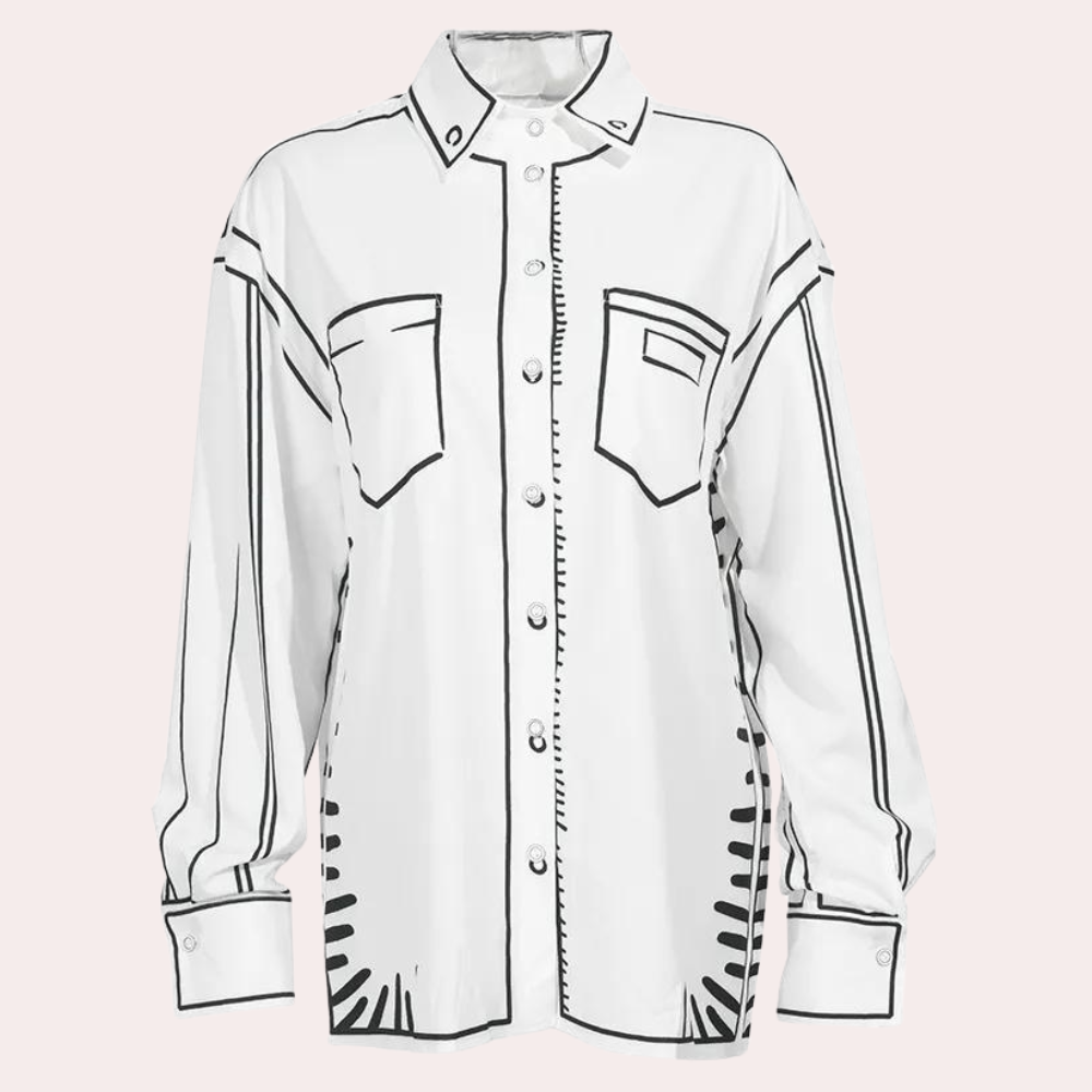 Zenobia - Trendy Langarm Casual Shirt voor Dames