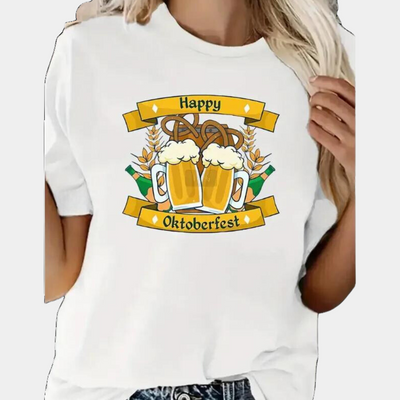 Marilena - Dames comfortabele Oktoberfest grafische t-shirt