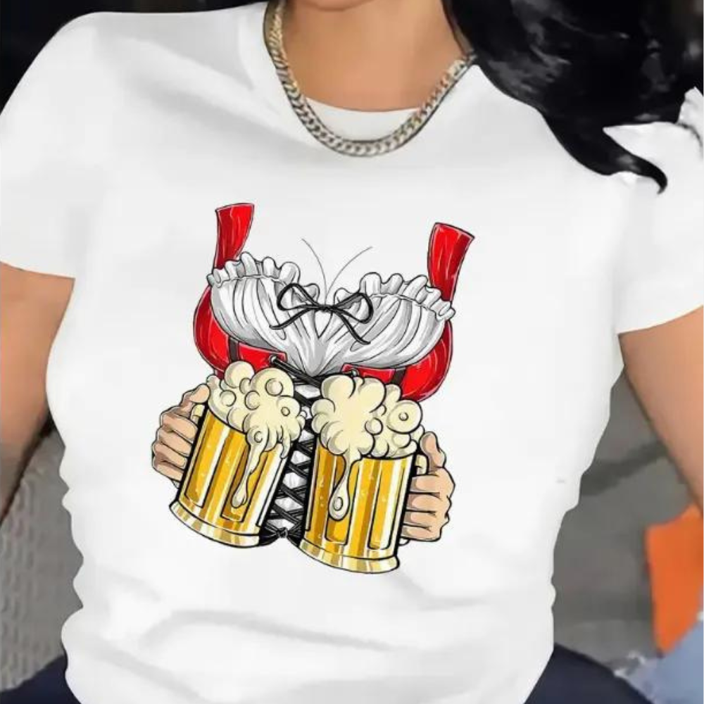 Odetta - Ademend Zomer Dames Oktoberfest t-shirt