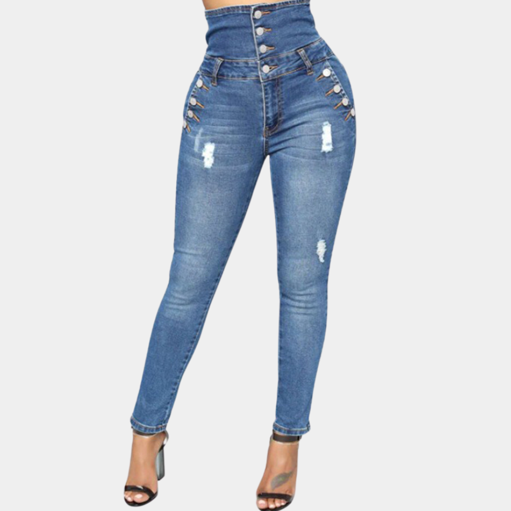 Nola - Dames Hoge Taille Skinny Broek