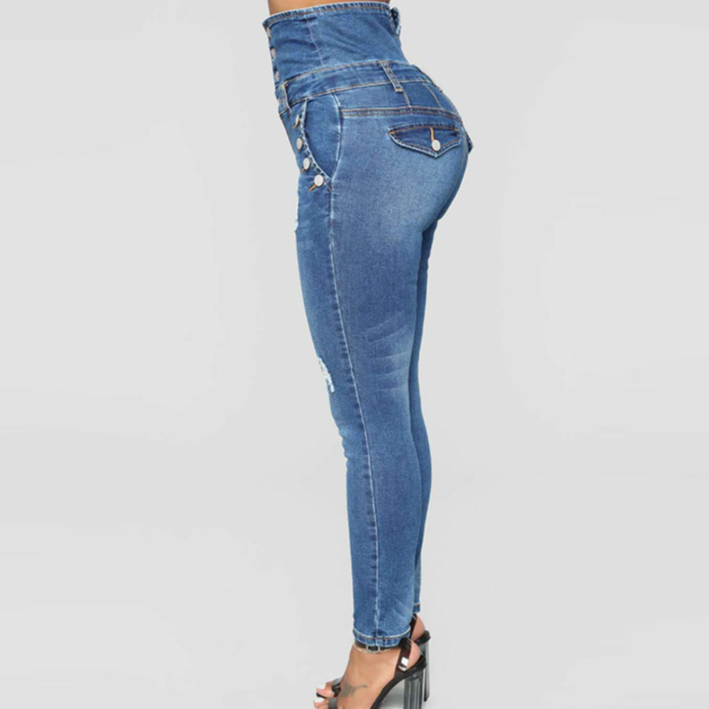 Nola - Dames Hoge Taille Skinny Broek