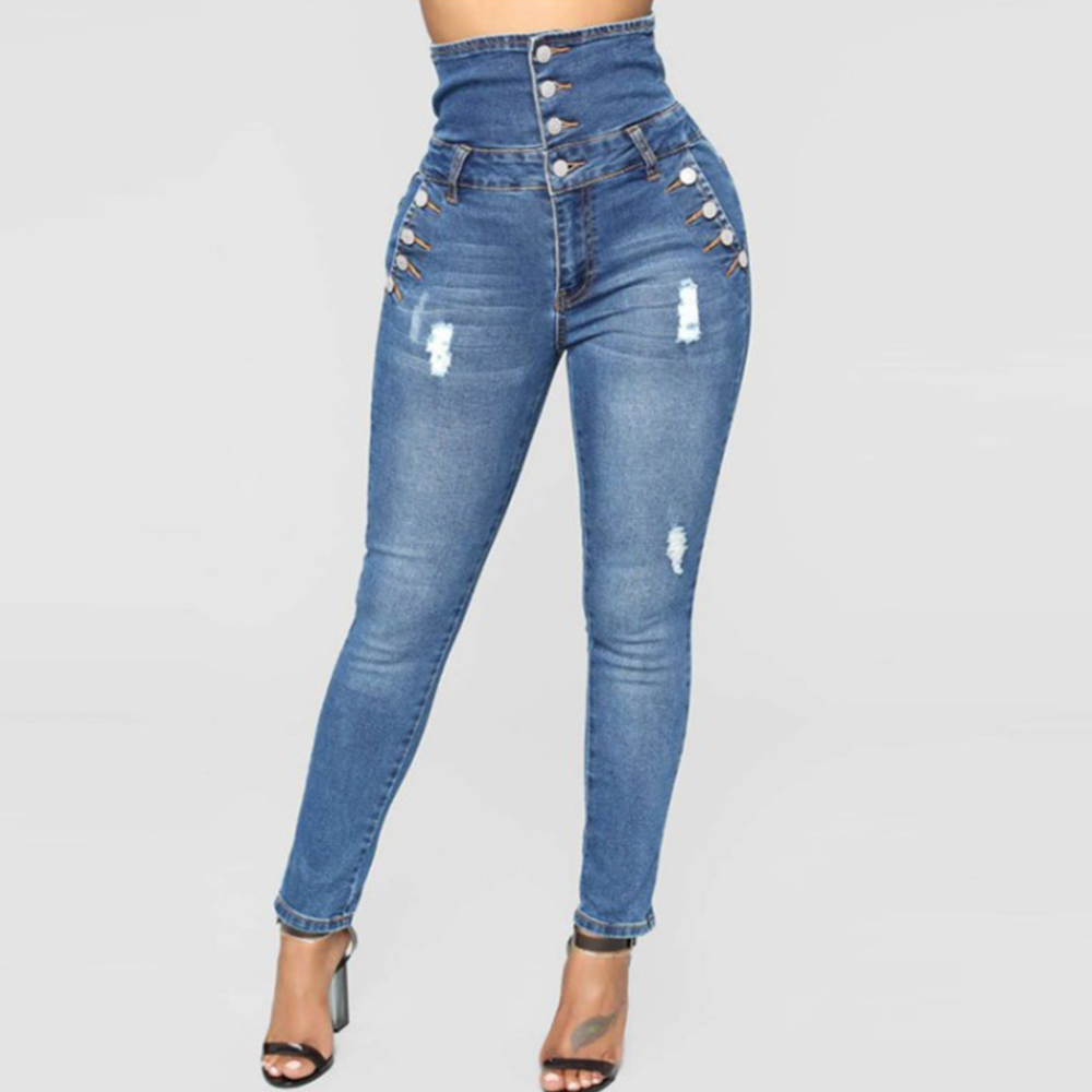 Nola - Dames Hoge Taille Skinny Broek