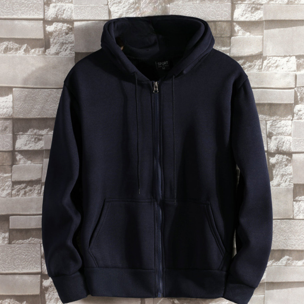 Lorand - Herenhoodie met coole rits en casual look