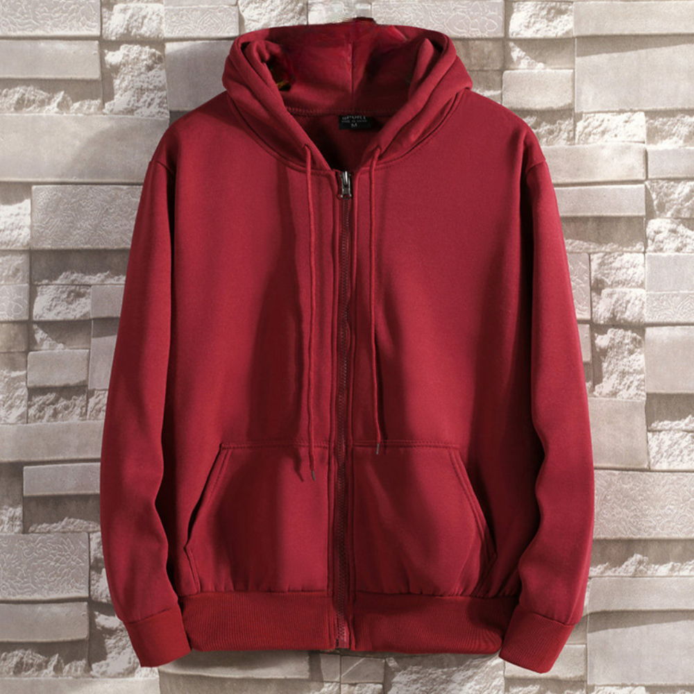 Lorand - Herenhoodie met coole rits en casual look