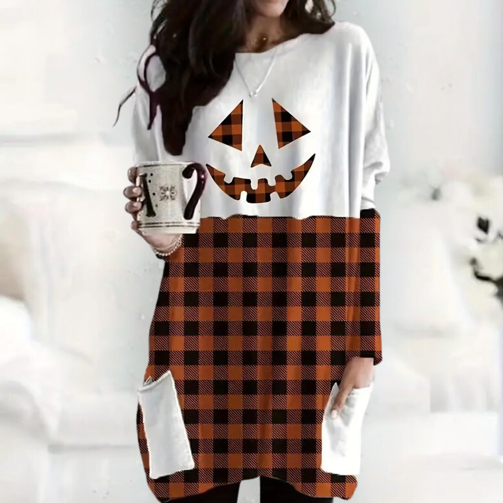 Kata - Comfortabele Plus Size Halloween Sweatshirt voor Dames