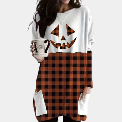 Kata - Comfortabele Plus Size Halloween Sweatshirt voor Dames