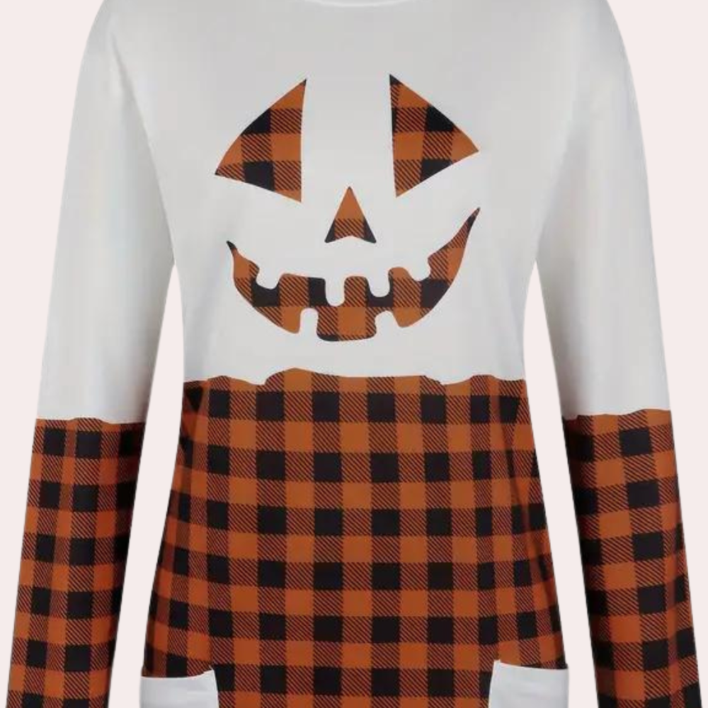 Kata - Comfortabele Plus Size Halloween Sweatshirt voor Dames