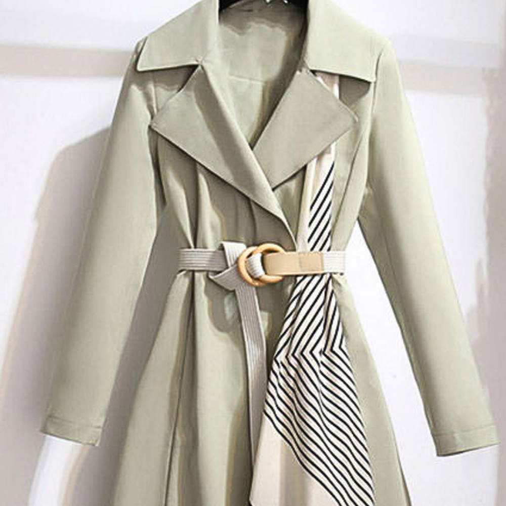 Aurembiaix - Tijdloze dames trenchcoat met tailleband