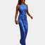 Blauwe glitter jumpsuit voor dames