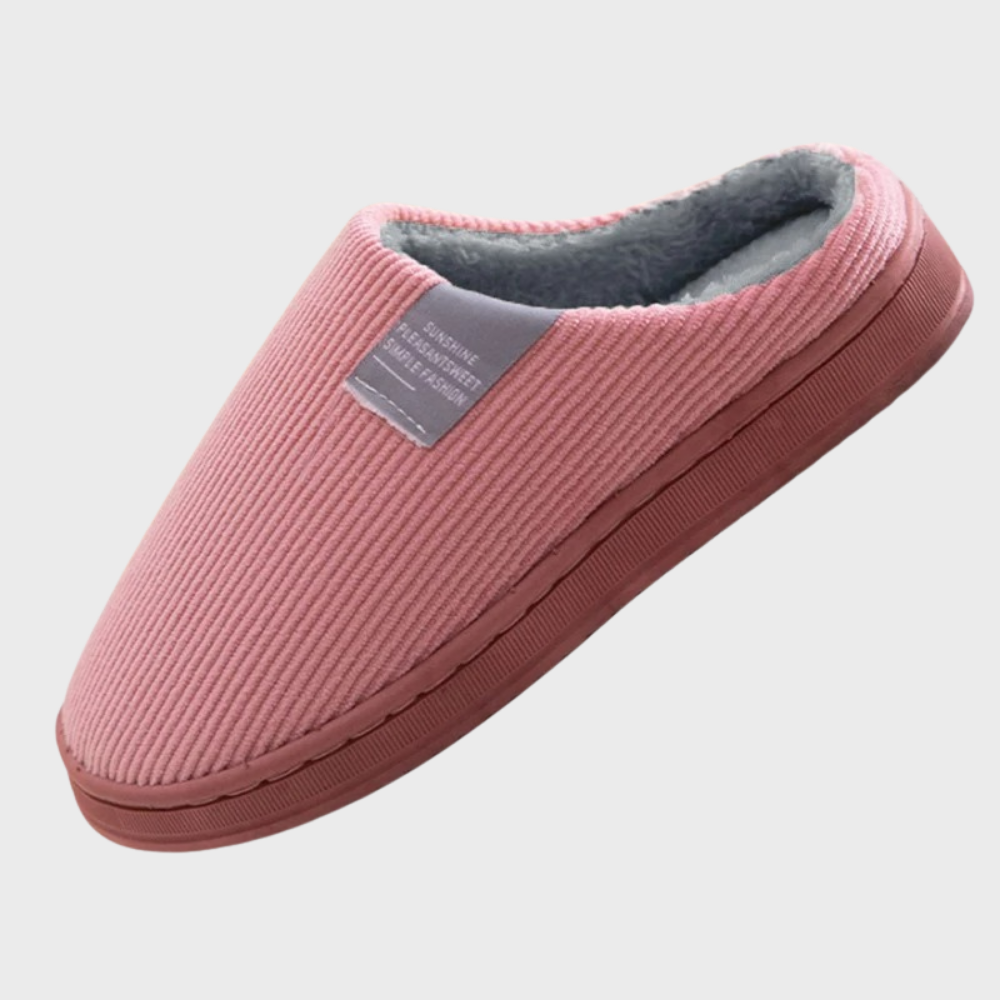 Roze gevoerde pantoffels voor dames